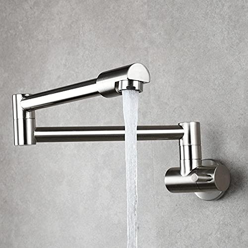 Robinet cascade mural LiChA en chrome pour lavabo carré