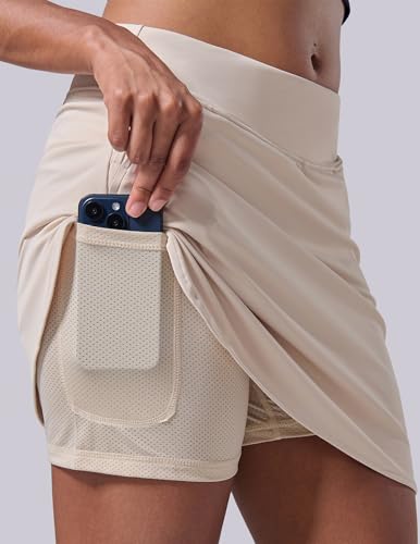 3 Pack Women's Athletic Skirts with Shorts Underneath, Tennis Golf Skorts Tummy Control Pockets for Workout Gym3