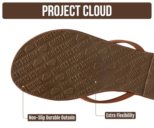 Image of Project Cloud Flip Flops for Women Footwear- Lightweight and Memory Foam Insole Sandals for Women 2026 - Durable Non-Slip Beach Essentials Flats for Women Sandals (Foundations)