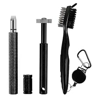 Sxutop 3 Stück Golfschläger Bürste Dual Sided Nylon & Edelstahl mit Spik Golf Club Bürste Groove Cleaner Golf Club Groove Sharpener mit 6 Köpfe Golfschläger Reiniger für Verbesserung der Backspin
