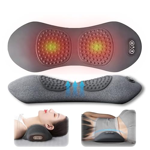 3 in 1 Back Massager, Triple Fusion Back Massager for Sciatica, with Electric Traction Lifting & Heat Compress, All-Round Support, Relieve Neck/Shoulder Discomfort (Gray)