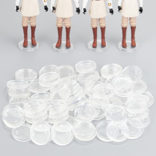 DisplayMore 50 Pieces Round Clear Action Figure Display Stands Compatible with 3.75” MODERN Star Wars / MODERN Gi Joe / Marvel Legends Figure toy (Fit For 3.75 inch Modern SW/GI JOE/ML(25MM))