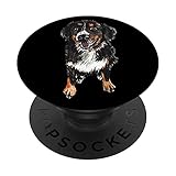 Chien de berger australien tricolore noir PopSockets PopGrip Interchangeable