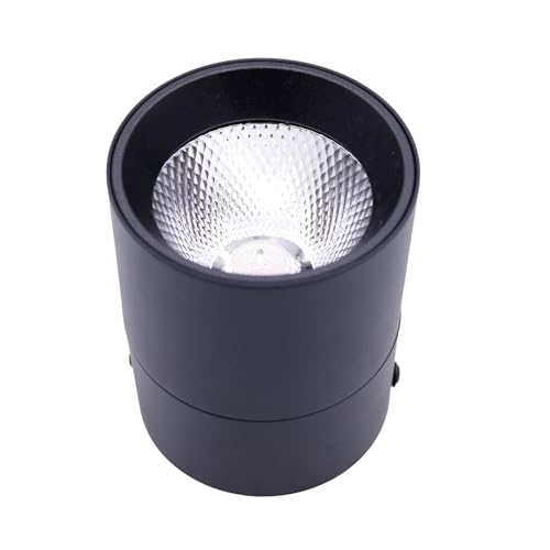 Kit 2 Spot Led Sobrepor Preto Redondo Luz Direcionável Bivolt 20w (Branco Quente)