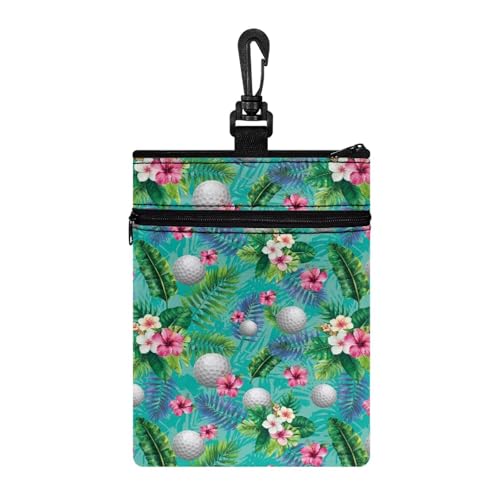 Knextrepoy Golf Ball Tropical Leaves Golf Ball Golf Carry Bag for Women Men Lightweight Portable Water Resistant Golf Carry Bag for Organize Golf Ball and More Items, Heavy Duty Accessories