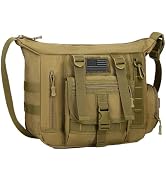 ArcEnCiel Tactical Messenger Bag Men MOLLE Sling Shoulder Pack with Patch