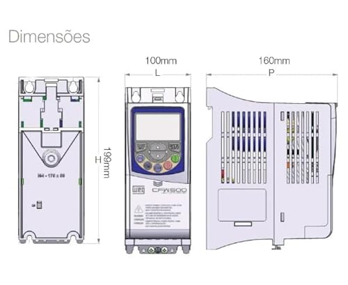 WEG, Inversor de frequência WEG CFW500 Geração 2 3cv 220v 10a Com Entrada Monofásica/Trifásica e Saí