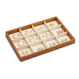 Oirlv ジュエリートレイ アクセサリートレイ 木製 ネックレス ブレスレット ピアス 指輪展示用 小物置き 高級 おしゃれ P05001 (B：12区画 ホワイト)