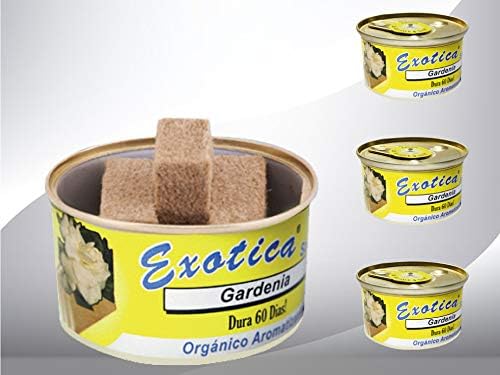 Exotica Car Air Freshener | Spill-Proof Can | Organic | for Home & Auto | Long Lasting Freshness | (Pack of 12) Gardenia