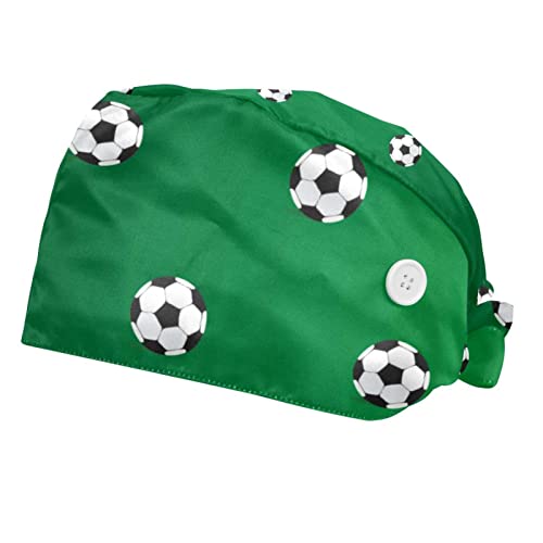 Gorra de trabajo con botón ZORE_FINE5 ajustable unisex con patrón de fútbol verde