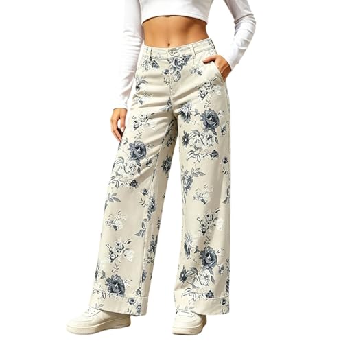 Pantalon style palazzo fluide et chic à motif floral unique