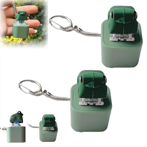 Frog Croaking Fidget Toy - Rechargeable Frog Croaking Keychain, 2025 New Frog Croaking Stress Reliever with Colorful Lights, Fun & Portable Anxiety Relief Toy