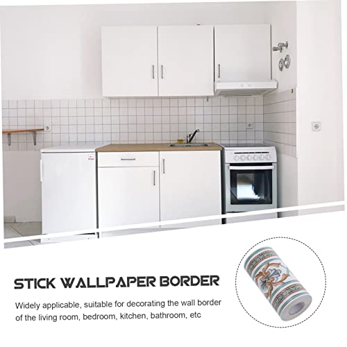 Hemobllo 4 Rolos decoração de decalque de borda de papel de parede descasque e cole decalque de bord