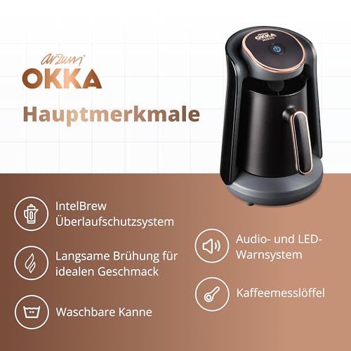Mokka-Maschine Arzum Okka – Türkische Kaffeemaschine mit Überlaufschutz