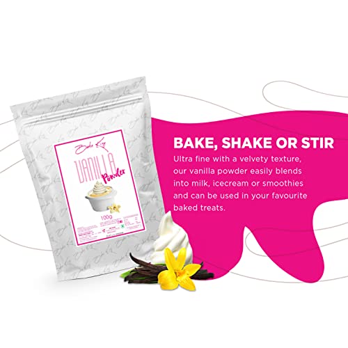 Image of BAKE KING Vanilla Powder 100 gm | Ideal for Baking, Custard, Cookies, Ice Creams, Puddings | Intense, Rich & Natural Aroma of Vanilla