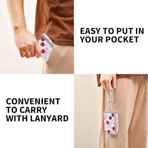 Cherries Blossoms Sweet White Kids Wallet for Boys Girls Outdoor Sport Trifold Wallets for Children Youth Teen Wallet with Zippered Coin Pockets Card Holders Front Pocket Wallets with Magic Sticker 5