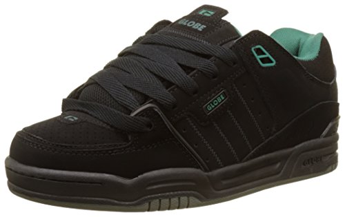 Image of Globe Fusion Skateboard Shoes, Black Black Black Sea Green, 10.5