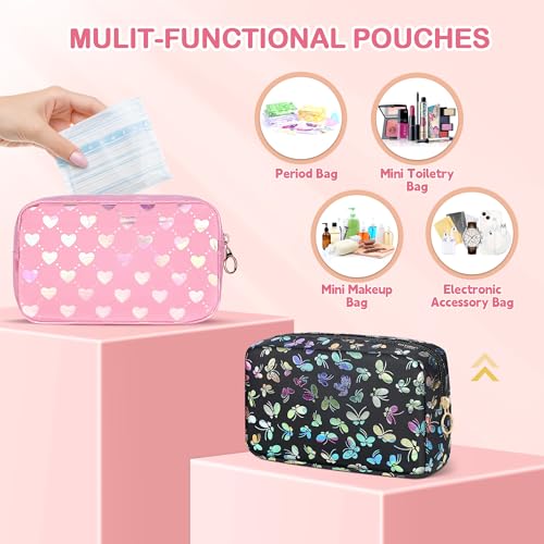 Image of Likesing Tampon Holder for Purse, PU Period Bag Sanitary Napkin Storage Bag for Girls Womens, Portable Feminine Emergency Pad Tampon Period Pouch Sanitary Bags(Love Pink)