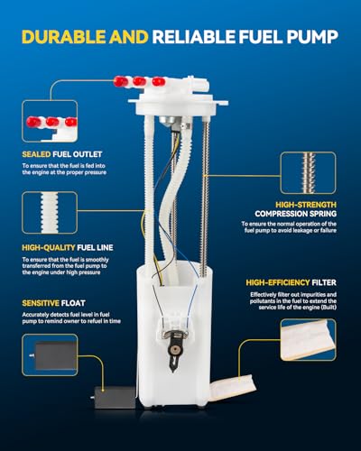 Image of PHILTOP Fuel Pump, Fuel Pump Assembly Fit for 2000-2003 S10 2.2L, 2000-2003 Sonoma 2.2L Fuel Pumps Replaces FG0376, E3527M, MU1274, MU1048, P74990M, 15073337, SP6017M, P76439M, 15127827