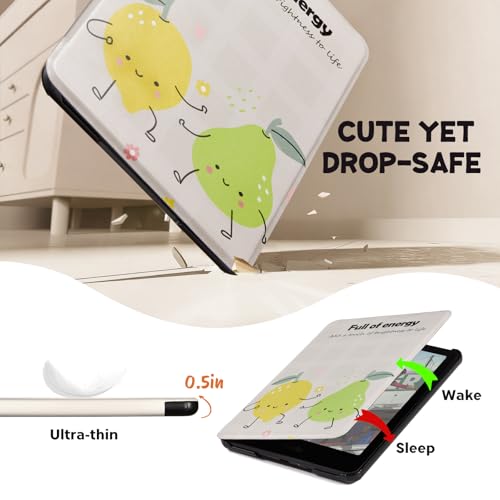 Image of CoBak Lightweight Stand Cute Case for 7 inch Kindle Paperwhite 12th Gen 2024 and Kindle Colorsoft with Right Hand Strap - Compatible with iPhone MagSafe, for Samsung /Anker Wireless Charging Pads