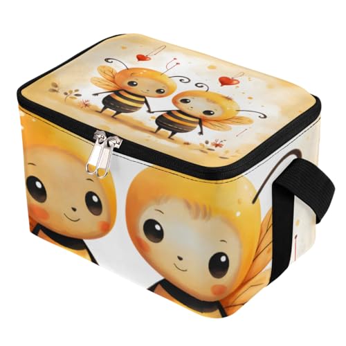 GzLeyigou Lunch Bags for Women Men 9 Cans,Bees Hot & Cold Food Delivery Bag Insulated Grocery Bag Insulated Lunch Box Bees Friends Cooler Bag for Office Work Picnic Beach