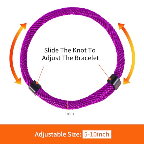 8PCS Braided Rope Cord Bracelet for Men Women, Nautical Beach Surf Bracelets Gifts Set for Sports, Handmade Woven String Bracelets with Adjustable Knot4