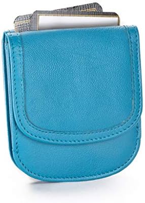 Taxi Wallet - Soft Leather, Blue Moon – A Simple, Compact, Front Pocket, Folding Wallet, that holds Cards, Coins, Bills, ID – for Men & Women