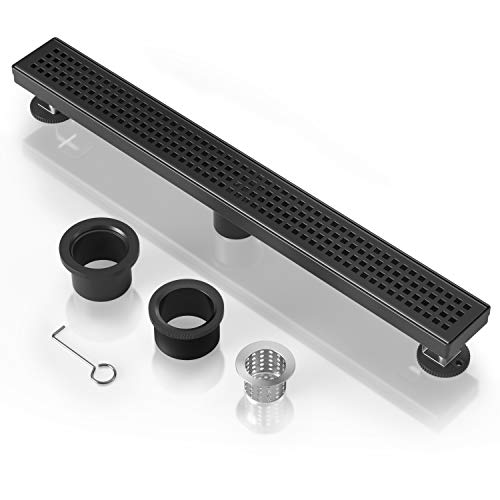 Snapklik.com : EXF Linear Shower Drain 12 Inch Matte Black, Stainless ...