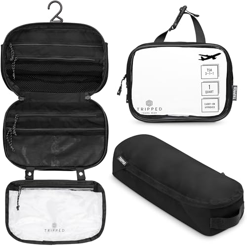Toiletry Bag Kit Set: Hanging Travel Toiletry Bag + 311 TSA Cosmetic Liquid Bag + Ultralight Accessory...