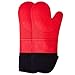 Sopito Gants de Four Résistant à la Chaleur Silicone Gants de Four Extra Long Antidérapant Mitaines de Four (Rouge, 1 Paire)