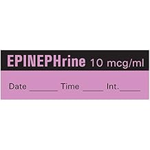 PDC Healthcare AN-6D10 Anesthesia Tape with Date, Time and Initial, Removable, Epinephrine 10 mg/mL 1" Core, 1/2" x 500", Imprints Violet 333 Pack of 1
