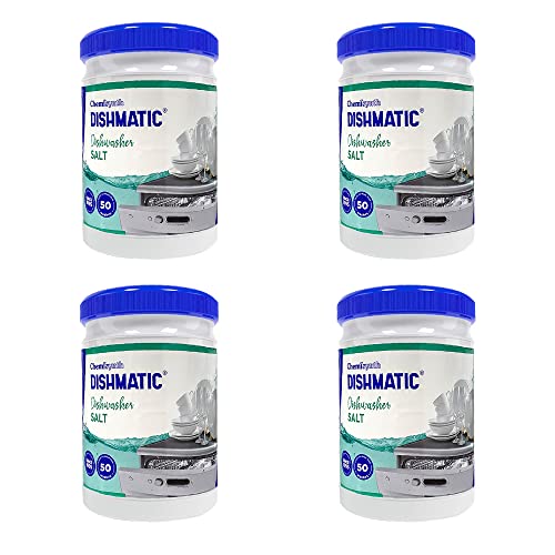Image of Dishmatic Dishwasher Salt Powder (Pack of 4 x 1kg): Regular Combo Pack for Spotless Dishes, Compatible with All Dishwashers