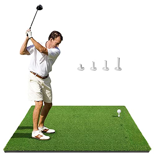 Tovii Golf Hitting Mats | Premium Artificial Turf With Rubber Foam Padding|Golf Mat For Indoor/Outdoor Practice|Come With 4 Rubber Tees #TOP28