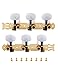 Metallor Classical Guitar String Tuning Pegs Gold Plated Machine Heads Tuining Keys Tuners Single Hole 3 on a Plank 3L 3R