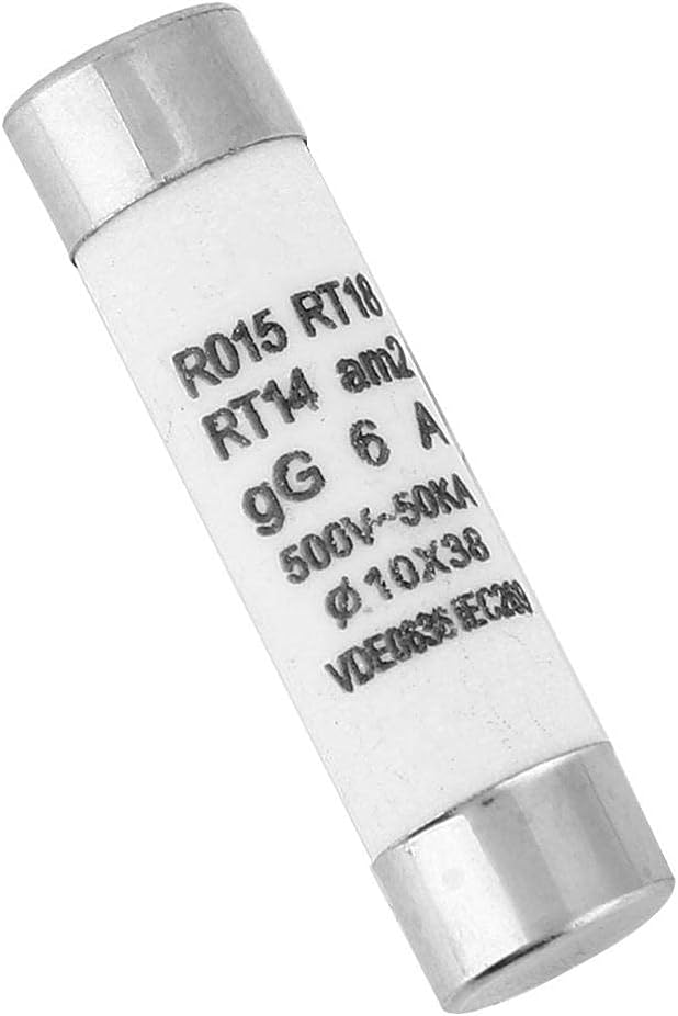 10 Pcs High-Breaking Cylindrical Fuse, Electrical Appliances with Indicator Device 10x38 380-500Vac(6A)
