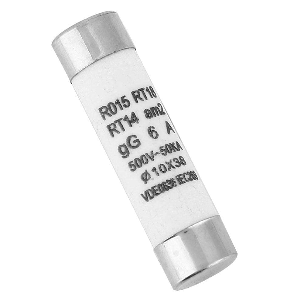10 Pcs High-Breaking Cylindrical Fuse, Electrical Appliances with Indicator Device 10x38 380-500Vac(6A)