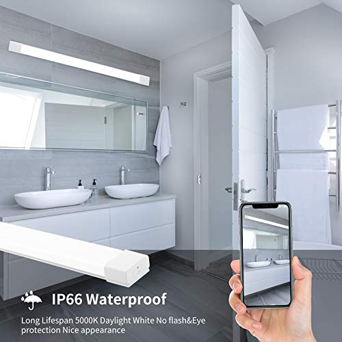 Image of orenm Plug and Play Linkable Waterproof LED Tube Light ,4FT 36W 5000K with Switch Cord Easy Installed on Ceiling or Wall Without Wiring for LED Garage Light Under Cabinet Light LED Shop Light (4FT)
