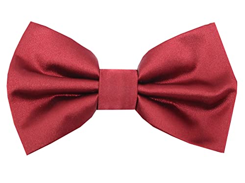 Image of Tie Studio Mens Formal Solid Bow tie | Satin | Microfiber | Standard Size | Premium fabric | Superior Clip Hold | Packaging - Box | Colour - Black Bow Tie (Set of 1)