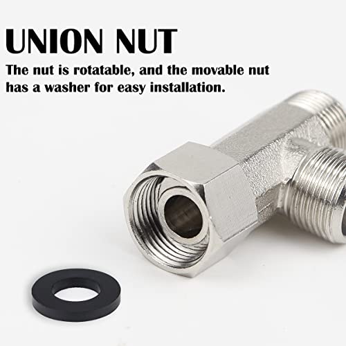 Fercaish 9/16 T Adapter Brass Shower Head Adaptor, 3 Way Tee Connector Valve For Plumbing Splitter Toilet Handheld Bidet Sprayer Faucet,Three Way Connector Diverter Valve (1/2) #TOP3
