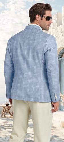 Men's Casual Blazer Slim Fit Suit Jacket for Men Plaid Blazer 2 Buttons Sports Coats for Mens Lightweight Blazers4