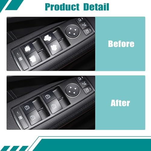 Image of SecosAutoparts 4 Pcs Window Switch Button Cap A2049055402 Fit for Mercedes Benz E-Class E200 E220 E250 E300 C-Class C180 C200 C220 C250 C300 C350 2009-2016 Interior Window Switch Button Cover