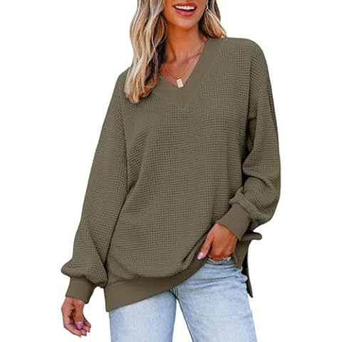 Dokotoo Women's Oversized Waffle Knit Sweater Cover