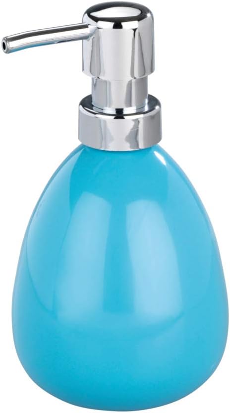 Wenko Polaris Soap Dispenser, Capacity: 0.37 L, Ceramic, 9.5 x 8.5 x 16 cm, Ceramic, Matte White, 9,5 x 16 x 9 cm