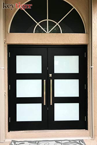 12 Inch Square Rectangle Flat Shape Stainless Steel Modern Contemporary Entry Door Handle Towel Bar Pull Shower Glass Sliding Barn Door Interior Exterior Door Pull Push Brush Nickel Satin Finish #TOP5