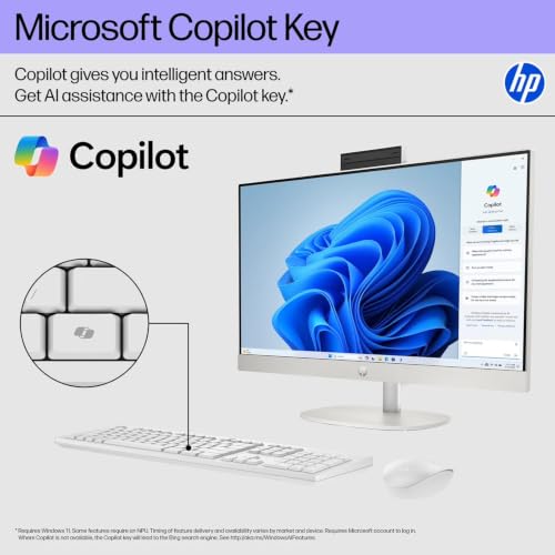 Image of HP 23.8 inch All in One Desktop PC, Intel i5-1334U, 32GB RAM 1TB SSD White