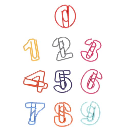 Colored Numbers Shape Paper Clips Funny Paperclips Bookmarks Planner Clips Fun Office for Women Coworkers (10)