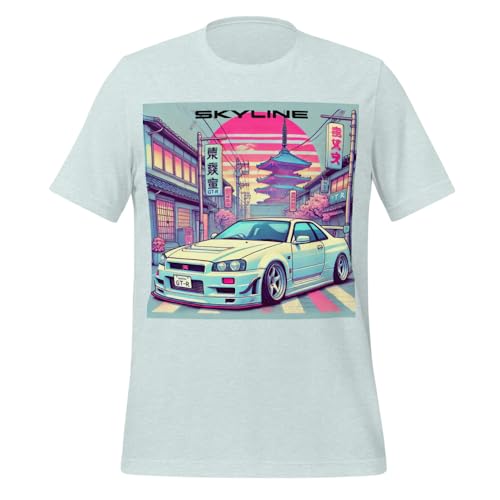 Tokyo Sunset R34 Skyline GT-R t-Shirt for JDM Japanese Car Fans GTR Tee