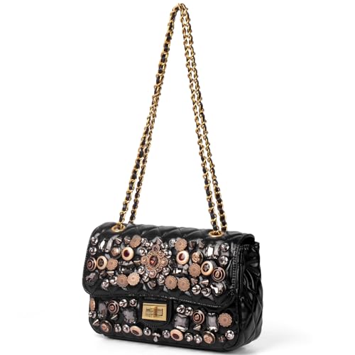 Leather Crossbody Bags for Women, Crossbody black purse with Handbag Shoulder Bag