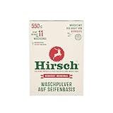 Hirsch Waschpulver mit Kernseife 550GR – Hautschonendes Vollwaschmittel für empfindliche Haut & Kinderwäsche