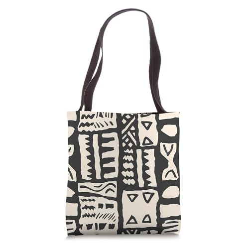 Bolso tote auténtico de telas africanas con diseño minimalista miniatura 1